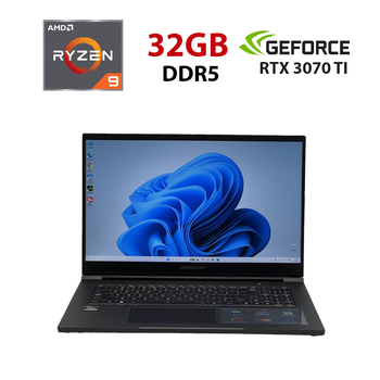 Игровой ноутбук Б-класса Maingear Vector Pro 17 MG-VCP2-17A3070T / 17,3" (1920x1080) IPS / AMD Ryzen 9 6900HX (8 (16) ядер по 3,3 - 4,9 ГГц) / 32 ГБ DDR5 / 960 ГБ SSD / nVidia GeForce RTX 3070 Ti, 8 ГБ GDDR6, 256-bit / WebCam б/у