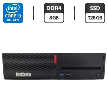 Компьютер Lenovo ThinkCentre M720s SFF / Intel Core i3-8100 (4 ядра по 3.6 GHz) / 8 GB DDR4 / 128 GB SSD / Intel UHD Graphics 630 б/у