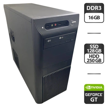 Компьютер Gigabyte GZ-PA Tower / Intel Core i7-950 (4 (8) ядра по 3.0 - 3.3 GHz) / 16 GB DDR3 / 128 GB SSD + 250 GB HDD / nVidia GeForce GT 630, 2 GB GDDR3, 128-bit / DVD-ROM б/у