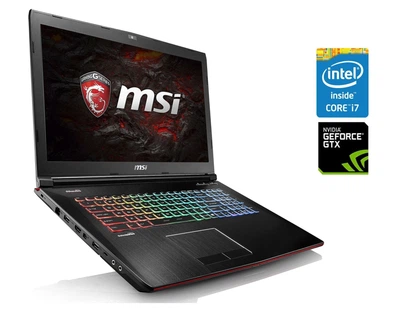 Игровой ноутбук MSI GE72VR 7RF Apache Pro / 17.3" (1920x1080) TN / Intel Core i7-7700HQ (4 (8) ядра по 2.8 - 3.8 GHz) / 16 GB DDR4 / 128 GB SSD M.2 + 1000 GB HDD / nVidia GeForce GTX 1060, 3 GB GDDR5, 192-bit / WebCam б/у
