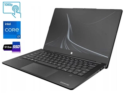 Ультрабук Б-клас Gateway GWTC71427-BK / 14.1" (1920x1080) IPS Touch / Intel Core i7-1255U (10 (12) ядер по 2.8 - 4.7 GHz) / 8 GB DDR4 / 512 GB SSD M.2 / Intel UHD Graphics / WebCam / Fingerprint б/в