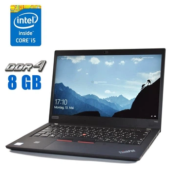 Ультрабук Lenovo ThinkPad T490 / 14" (1920x1080) IPS / Intel Core i5-8250U (4 (8) ядра по 1.6-3.4 GHz) / 8 GB DDR4 / 480 GB SSD / UHD Graphics 620 / WebCam б/у