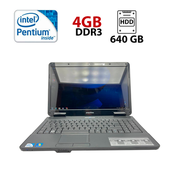 Ноутбук Acer eMachines E728 / 15.6" (1366x768) TN / Intel Pentium T4500 (2 ядра по 2.3 GHz) / 4 GB DDR3 / 640 GB HDD / Intel GMA 4500M Graphics / WebCam б/у