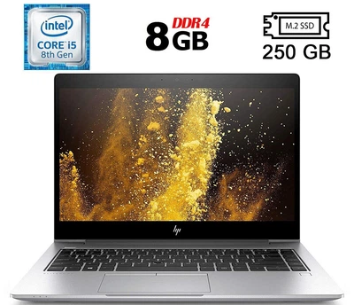 Ноутбук Б-класс HP EliteBook 840 G6 / 14" (1920x1080) IPS / Intel Core i5-8265U (4 (8) ядра по 1.6 - 3.9 GHz) / 8 GB DDR4 / 250 GB SSD M.2 / Intel UHD Graphics 620 / WebCam / HDMI б/у