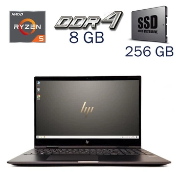 Ноутбук-трансформер HP Envy X360 15-cp0053cl / 15.6" (1920x1080) IPS Touch / AMD Ryzen 5 2500U (4 (8) ядра по 2.0 - 3.6 GHz) / 8 GB DDR4 / 256 GB SSD / AMD Radeon RX Vega 8 Graphics / WebCam б/у