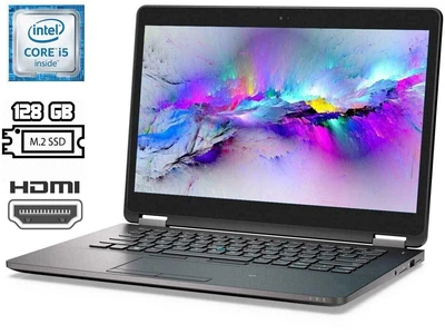 Ультрабук Б-класс Dell Latitude E7470 / 14" TN / Intel Core i5-6300U (2(4) ядра по 2.4-3 GHz) / 8GB DDR4 / 128GB SSD M.2 / HD Graphics 520 / WebCam / USB 3.0 / HDMI / miniDP / Win 10 б/у