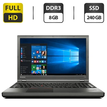 Ноутбук Б-класс Lenovo ThinkPad T540p / 15.6" (1920x1080) TN / Intel Core i7-4600M (2 (4) ядра по 2.9 - 3.6 GHz) / 8 GB DDR3 / 240 GB SSD / Intel HD Graphics 4600 / DVD-ROM / VGA б/у
