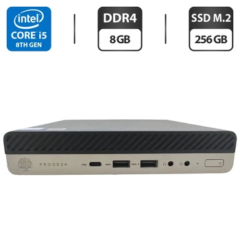 Неттоп HP ProDesk 600 G4 Desktop Mini USFF / Intel Core i5-8500T (6 ядер по 2.1 - 3.5 GHz) / 8 GB DDR4 / 256 GB SSD M.2 / Intel UHD Graphics 630 б/у