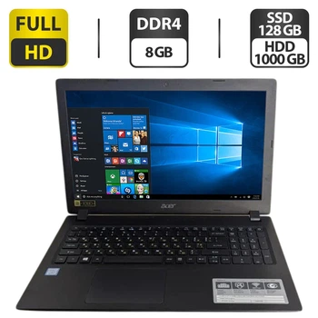Ноутбук Б-клас Acer Aspire A315-51 / 15.6" (1920x1080) TN / Intel Core i3-8130U (2 (4) ядра по 2.2 - 3.4 GHz) / 8 GB DDR4 / 128 GB SSD + 1000 GB HDD / Intel UHD Graphics 620 / WebCam б/в