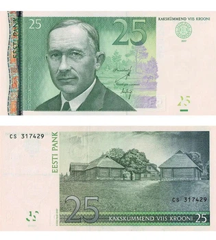 Банкнота 25 крон Естонія 2007 рік UNC