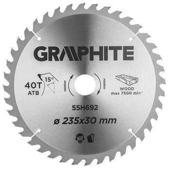 Диск пильний Graphite по дереву, 235х30мм, 40 зубів (00124287)