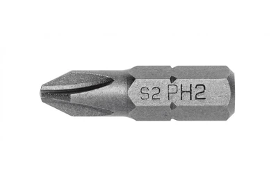 Короткие биты PH2 25 мм из прочной стали S2 5 штук Hogert (HT1S302)