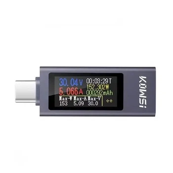 USB тестер струму напруги потужності енергії 4-30В 0-12А, Type-C, KWS-2302C (118116)