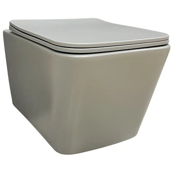 Унитаз подвесной безободковый серый VBI Caprera с сиденьем с микролифтом VBI-020303