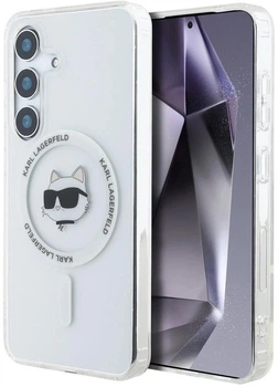 Etui Karl Lagerfeld Button Choupette Head Printed Logo MagSafe do Samsung Galaxy S25 Plus White (3666339449902)