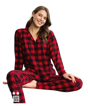 Піжама жіноча мікрофліс [сорочка+штани] Pijamoni Туреччина 2XL червона