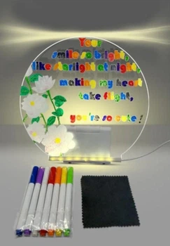 Світлодіодний 3D нічник планер дитячий LED DIY Lamp планшет для малювання, що світиться з фломастерами 15x15 см