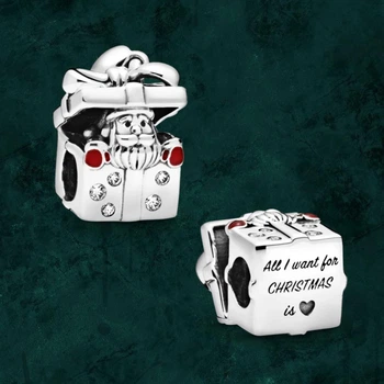 Серебряная бусина шарм "Рождественский подарок" Pandora (Пандора) 798470c01