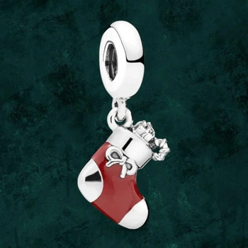 Серебряная бусина шарм "Рождественский чулок" Pandora (Пандора) 796387en39