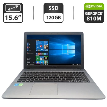Ноутбук Asus X541N / 15.6" (1366x768) TN / Intel Pentium N4200 (4 ядра по 1.1 - 2.5 GHz) / 8 GB DDR3 / 120 GB SSD / nVidia GeForce 810M, 2 GB GDDR3, 64-bit / WebCam б/у
