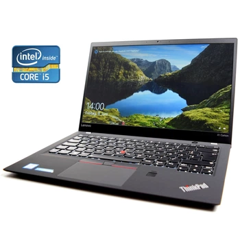 Ультрабук Lenovo ThinkPad X1 Carbon G5 / 14" (1920x1080) IPS / Intel Core i5-7200U (2 (4) ядра по 2.5 - 3.1 GHz) / 8 GB DDR3 / 256 GB SSD / Intel HD Graphics 620 / WebCam / Win 10 Pro б/у