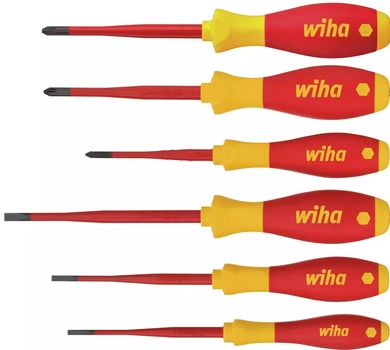 Набір викруток Wiha SoftFinish electric SlimFix шліц Phillips Pozidriv Xeno 6 шт (38362) (4010995383626)