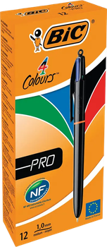 Набір кулькових ручок BIC 4 Colours Pro 12 шт. (ZES3086123307544)