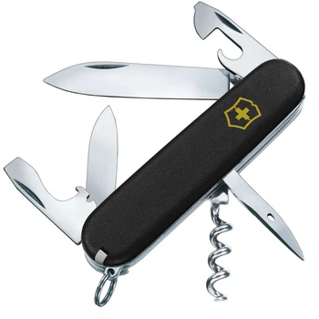Ніж складаний, мультитул Victorinox Spartan (91мм, 12 функцій), чорний мат., жовт. лого 1.3603.3.M0008p