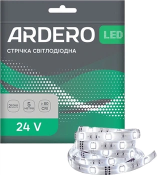 Ardero Светодиодная лента LS803ARD 24В 4.8Вт/м 4000K IP20 5м 8133