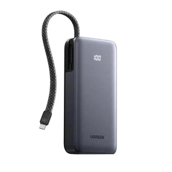 Павербанк з вбудованим кабелем Ugreen PB536 20000 mAh 45W з індикатором заряду та швидкою і наскрізною зарядкою