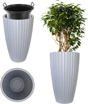 Doniczka z wkładem Kadax Lavoye 30 cm Platynowa (	K10163)