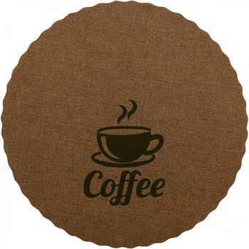 Набір 12 сервірувальних килимків Doily Coffee Ø38см, плейсмат (подтарельники), світло-коричневий (5553)