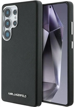 Etui Karl Lagerfeld Saffiano Full Wrapped Elongated Metal Logo MagSafe do Samsung Galaxy S25 Ultra Black (3666339450250)