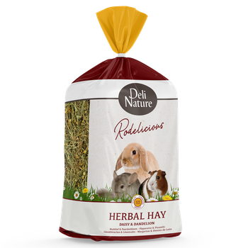 Травяное сено для грызунов Deli Nature Rodelicious Herbal Hay с сушеной ромашкой и одуванчиком 600 г
