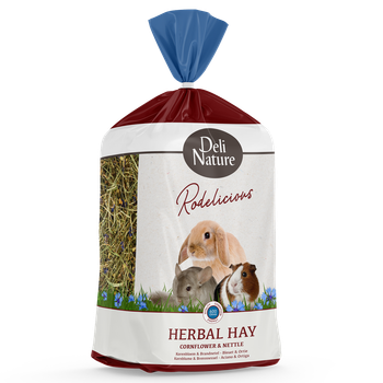 Травяное сено для грызунов Deli Nature Rodelicious Herbal Hay с сушеной василькой и крапивой 600 г