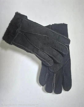 Перчатки женские кожаные (овчина) LongWise-27 черные