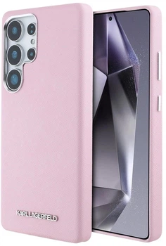 Etui Karl Lagerfeld Saffiano Full Wrapped Elongated Metal Logo MagSafe do Samsung Galaxy S25 Ultra Pink (3666339450281)