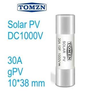 Предохранитель цилиндрический плавкий TOMZN 30A gPV SOLAR PV 10x38мм для солнечных панелей (PV систем) - 1 шт