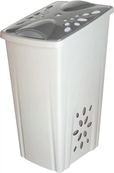 Корзина для белья 45L PERLA 30x35x60h с крышкой, белая, белый