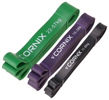 Эспандер-петля Cornix Power Band 11-57 кг (резина для фитнеса и спорта) набор 3 шт XR-0089