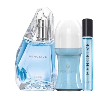 Женский парфюмированный набор 3-в-1 Avon Perceive: Парфюмерная вода Perceive для Нее 50 мл + Мини-аромат Perceive для Нее 10 мл + Шариковый дезодорант-антиперспирант Perceive 50 мл