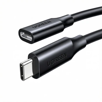 Кабель-удлинитель Ugreen US353 USB 3.1 Type-C 0.5 м PD 60W, 4K 60Hz Черный (80122)