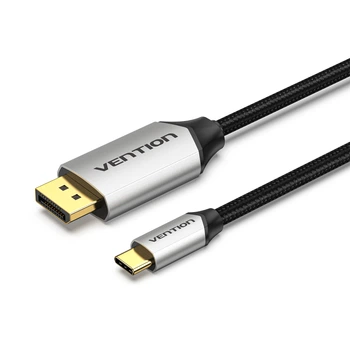 Кабель Vention USB-C > DisplayPort v2.1 40 Гбіт/с 1.5 м 16K 30Hz 8K 60Hz 4K 240Hz 1080P 360Hz Dynamic HDR Сірий (CGWHG)