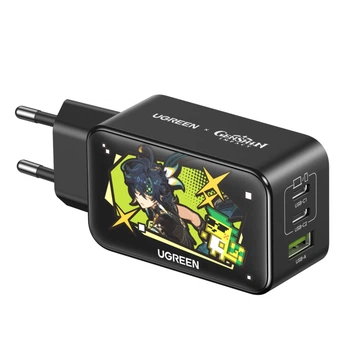 Зарядное устройство Ugreen Nexode GaN 65W 2xUSB-C + USB-A PD QC4+ Genshin Impact Черный (10335GI)