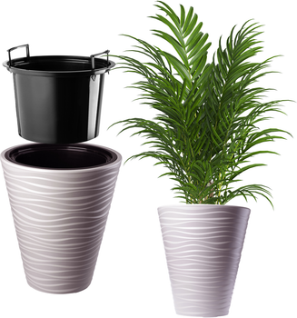 Круглий квітковий горщик Kadax Temara 40 см Сіро-бежевий (K4376)