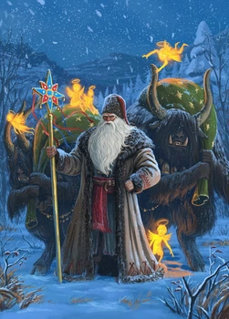 Листівка Cardsforsoul Святий Миколай з помічниками 10,5 Х 14,8 см