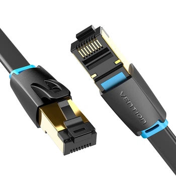 Патч-корд Vention CAT 8 RJ-45 40 Гбіт/с 2000 МГц плоский 3 м Чорний (IKCBI)