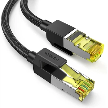 Патч-корд Ugreen NW150 CAT 7 S/FTP RJ-45 10 Гбит/с 10 м Нейлоновая оплетка Черный (30791)