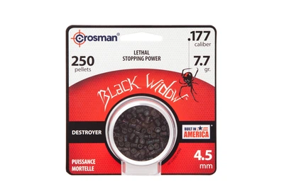 Пульки для пневматических винтовок Crosman Black Widow 0.49 г, кал.177(4.5 мм), уп. 250 шт.