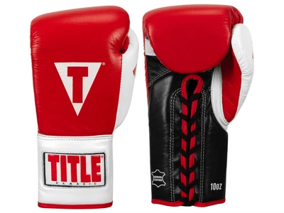 Професійні рукавички TITLE Classic Pro Fight Boxing Gloves 10 унцій XL червоний/білий (5931)